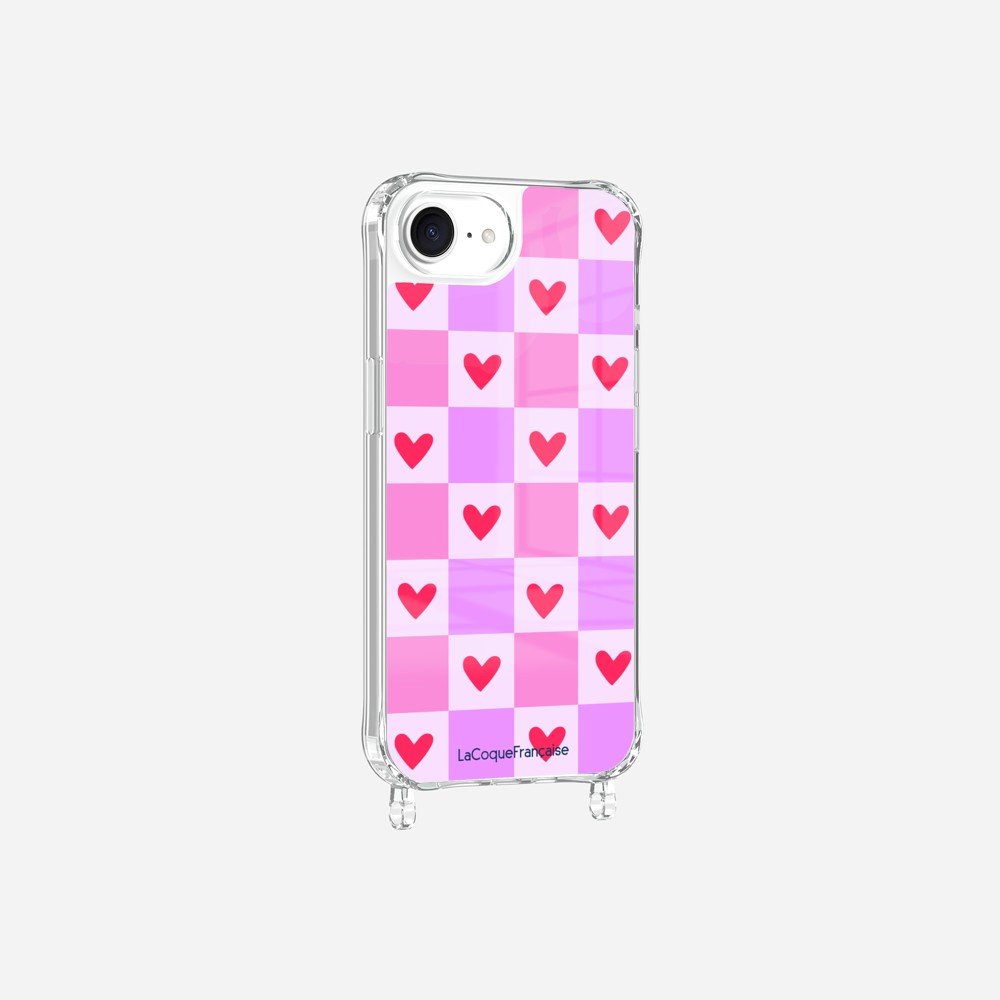 Coque Anneaux Imprimee Coeur Carreau