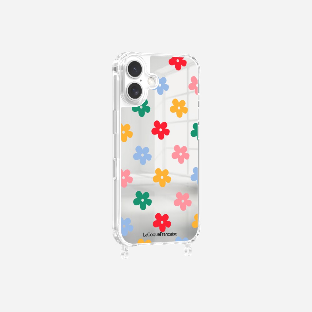 Coque Anneaux Miroir Imprimee Flower