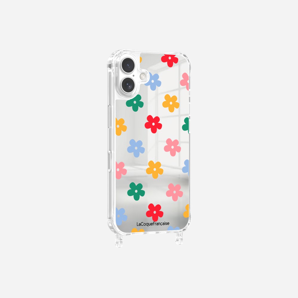 Coque Anneaux Miroir Imprimee Flower