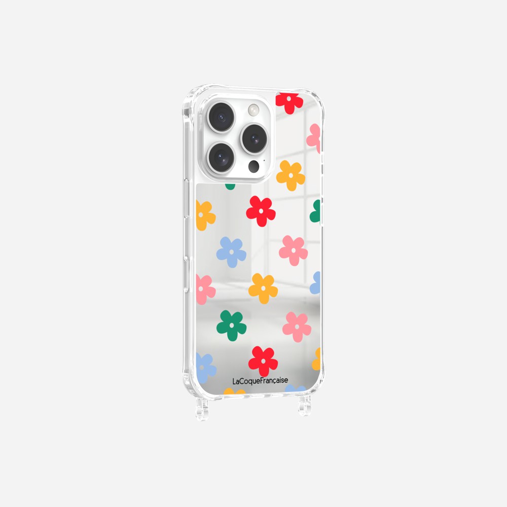 Coque Anneaux Miroir Imprimee Flower