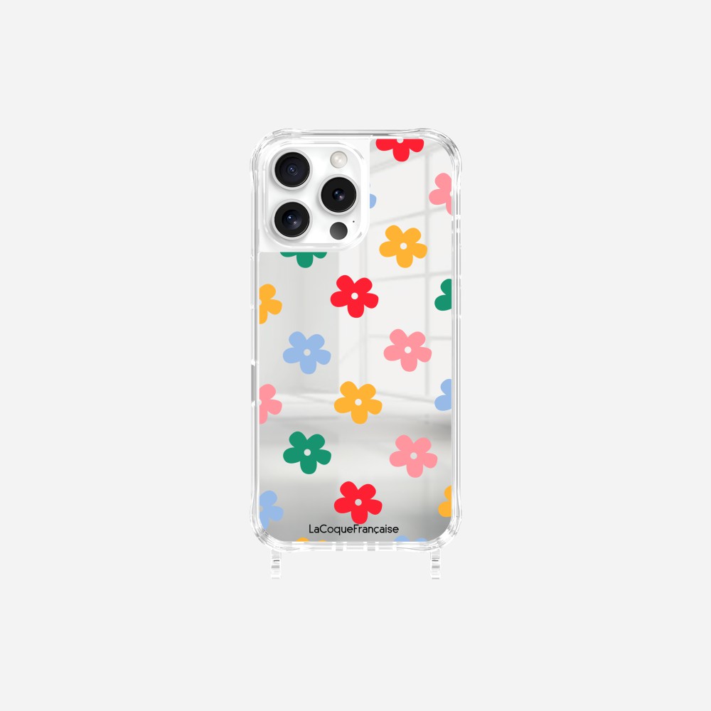 Coque Anneaux Miroir Imprimee Flower