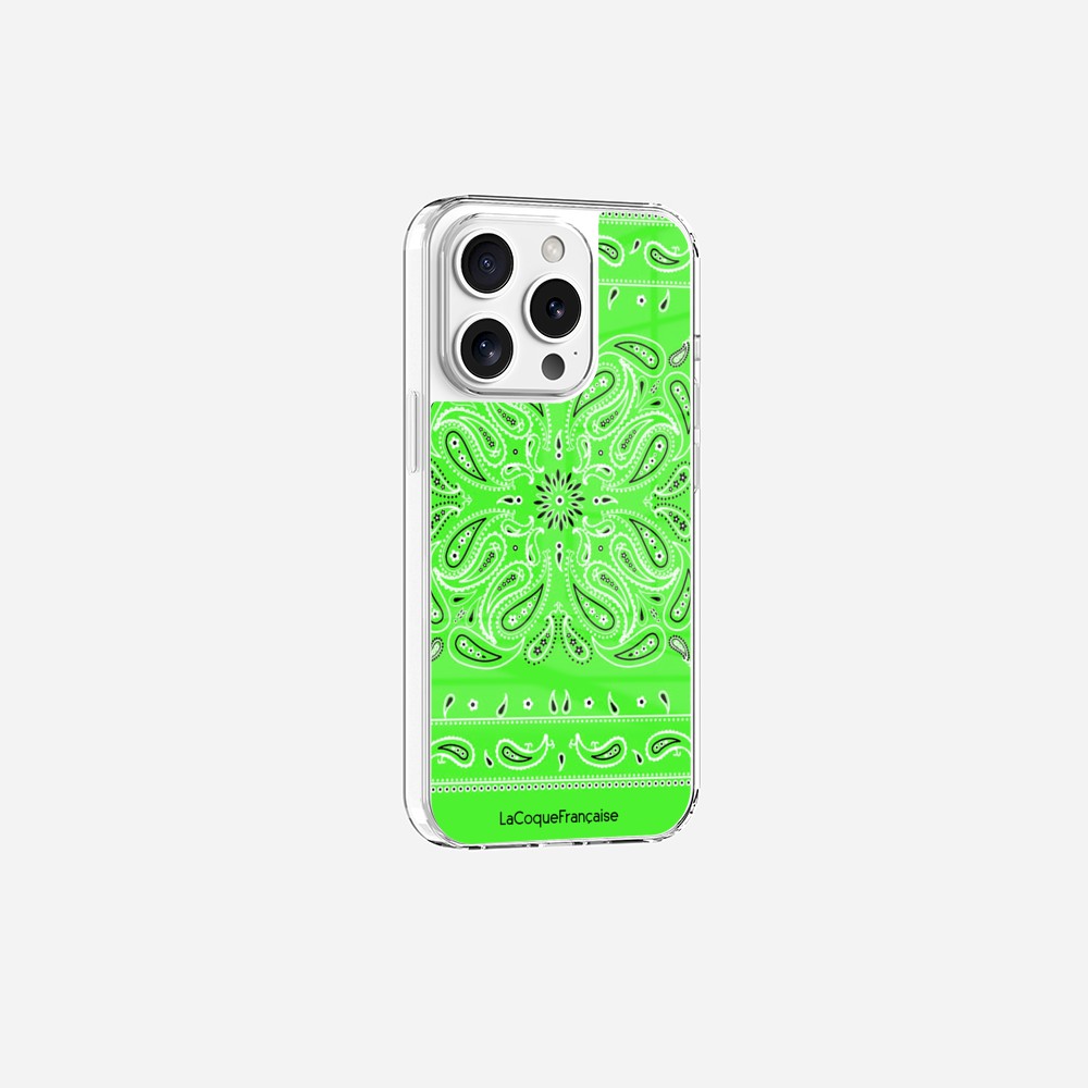 Coque Sans Anneaux Imprimee Bandana Vert Fluo