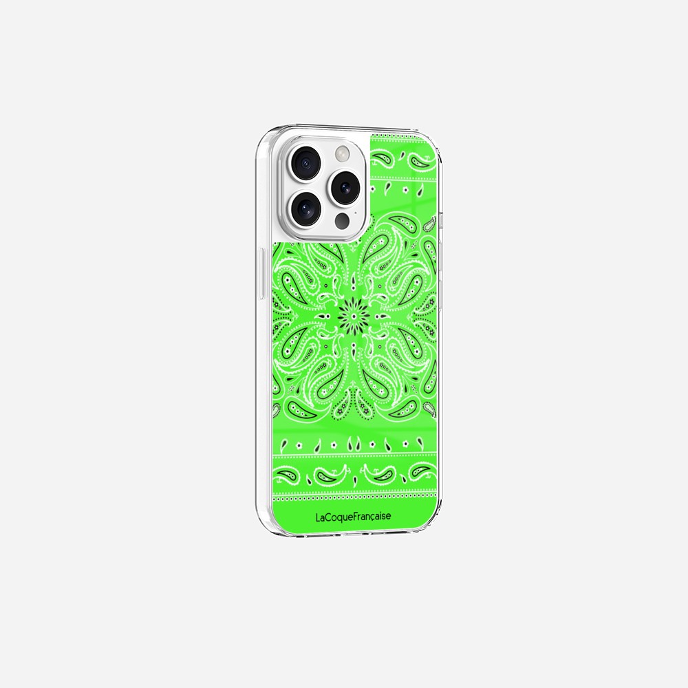 Coque Sans Anneaux Imprimee Bandana Vert Fluo