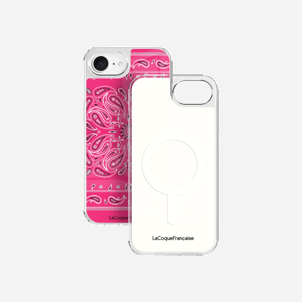 Coque Sans Anneaux Imprimee Bandana Rose Fluo