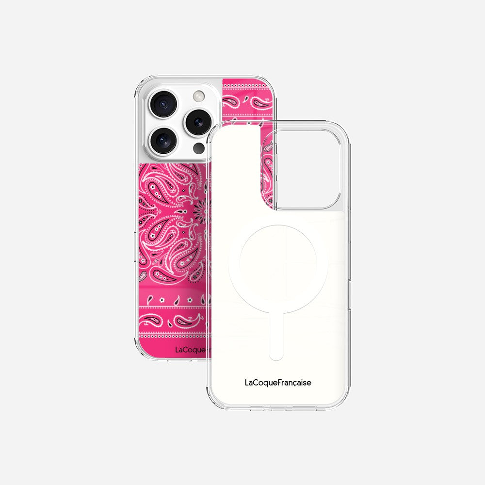 Coque Sans Anneaux Imprimee Bandana Rose Fluo