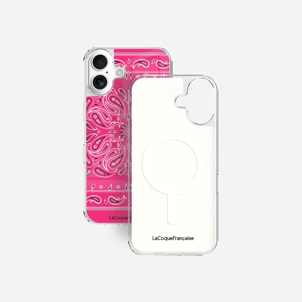 Coque Sans Anneaux Imprimee Bandana Rose Fluo