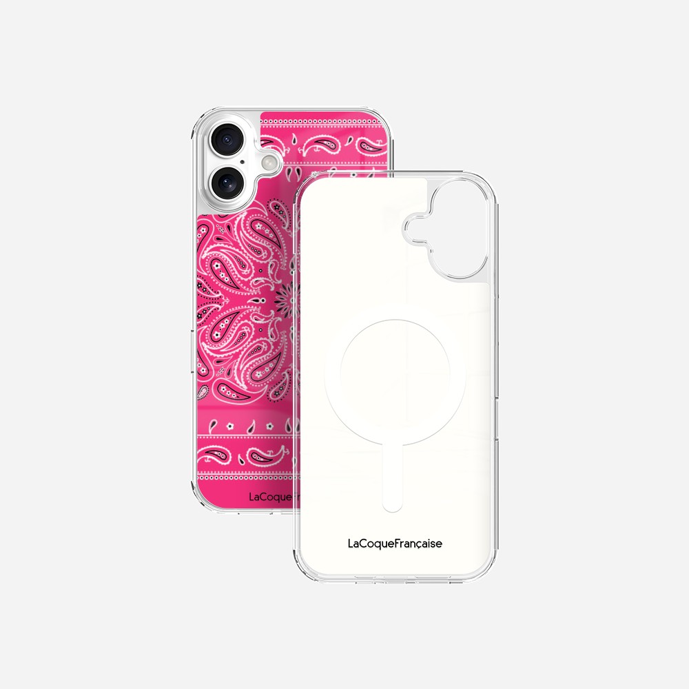 Coque Sans Anneaux Imprimee Bandana Rose Fluo
