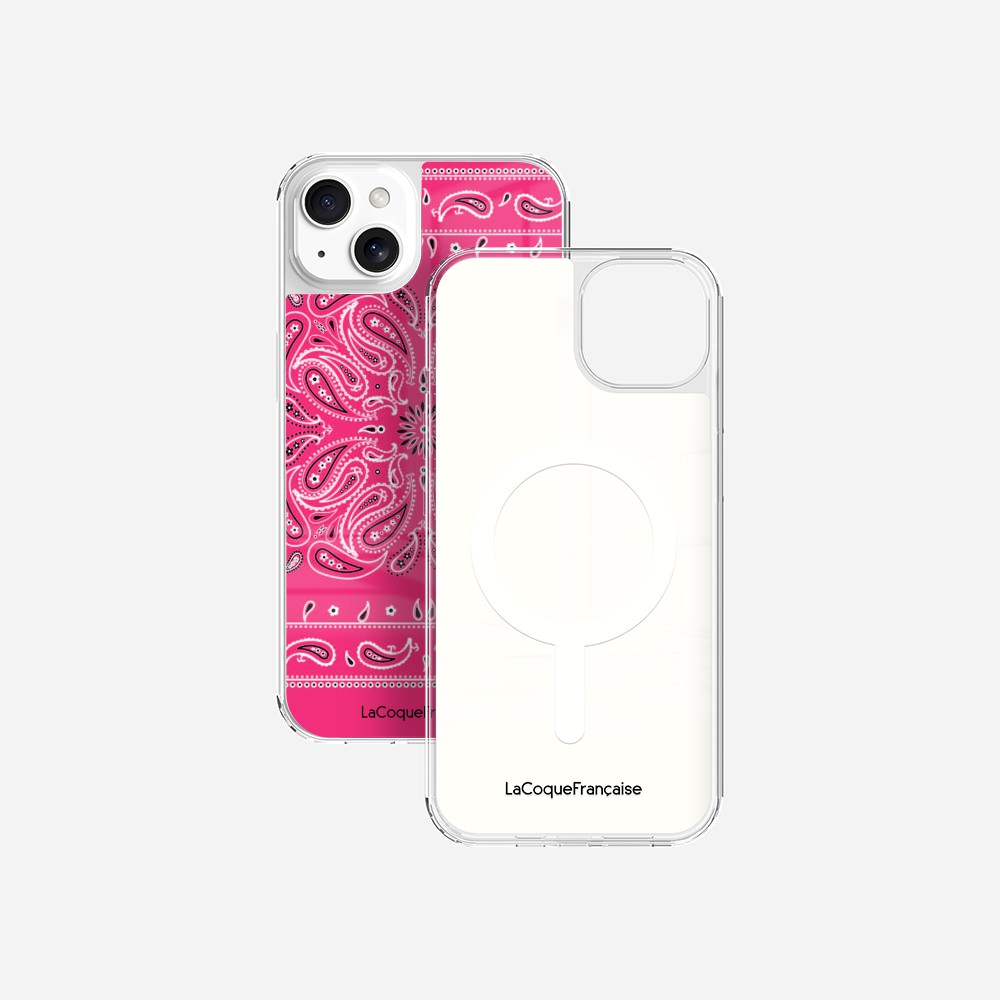 Coque Sans Anneaux Imprimee Bandana Rose Fluo