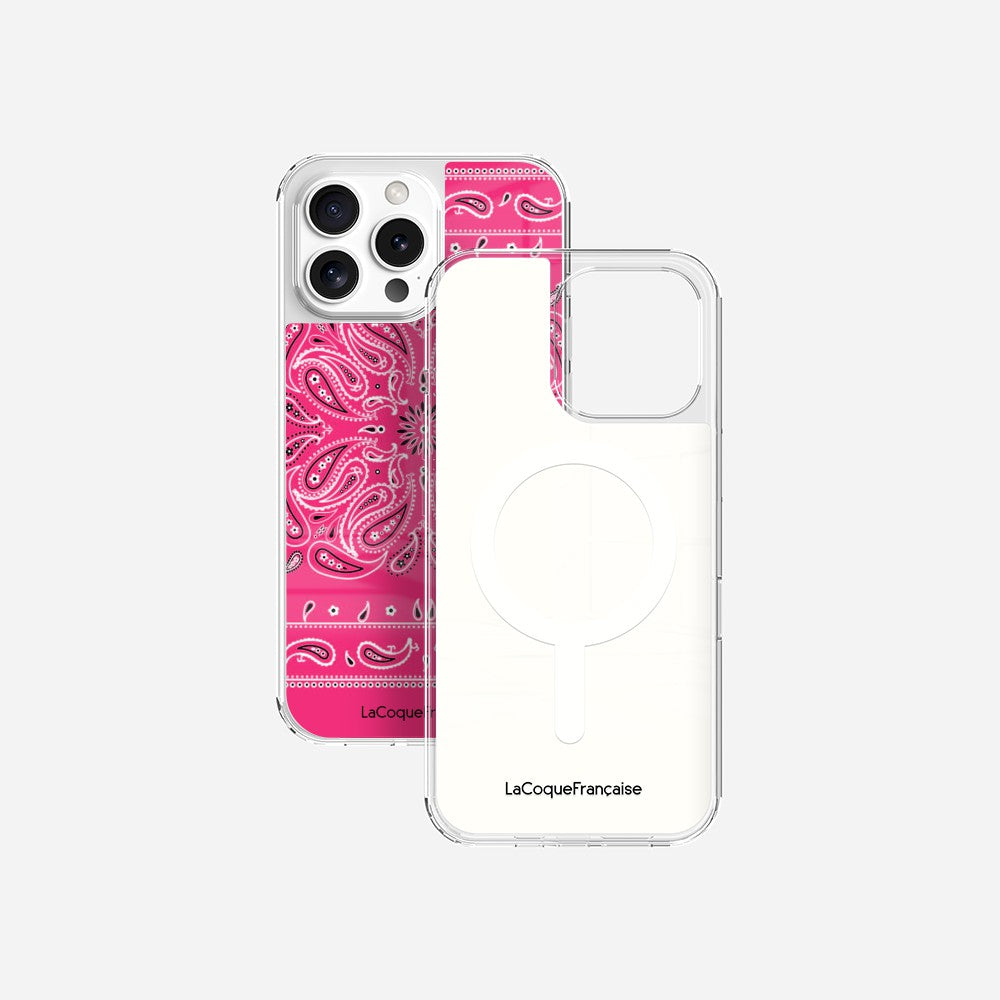 Coque Sans Anneaux Imprimee Bandana Rose Fluo