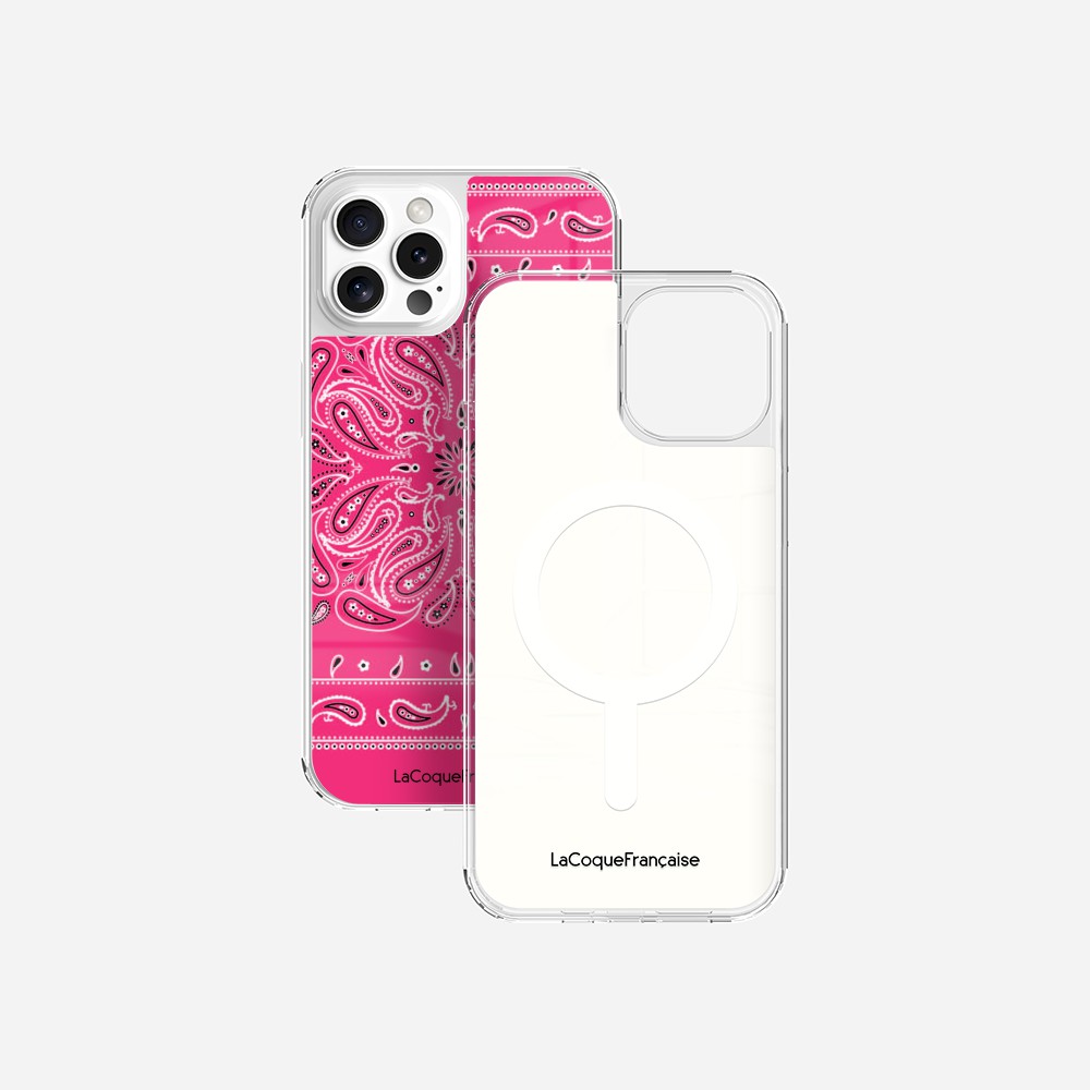 Coque Sans Anneaux Imprimee Bandana Rose Fluo
