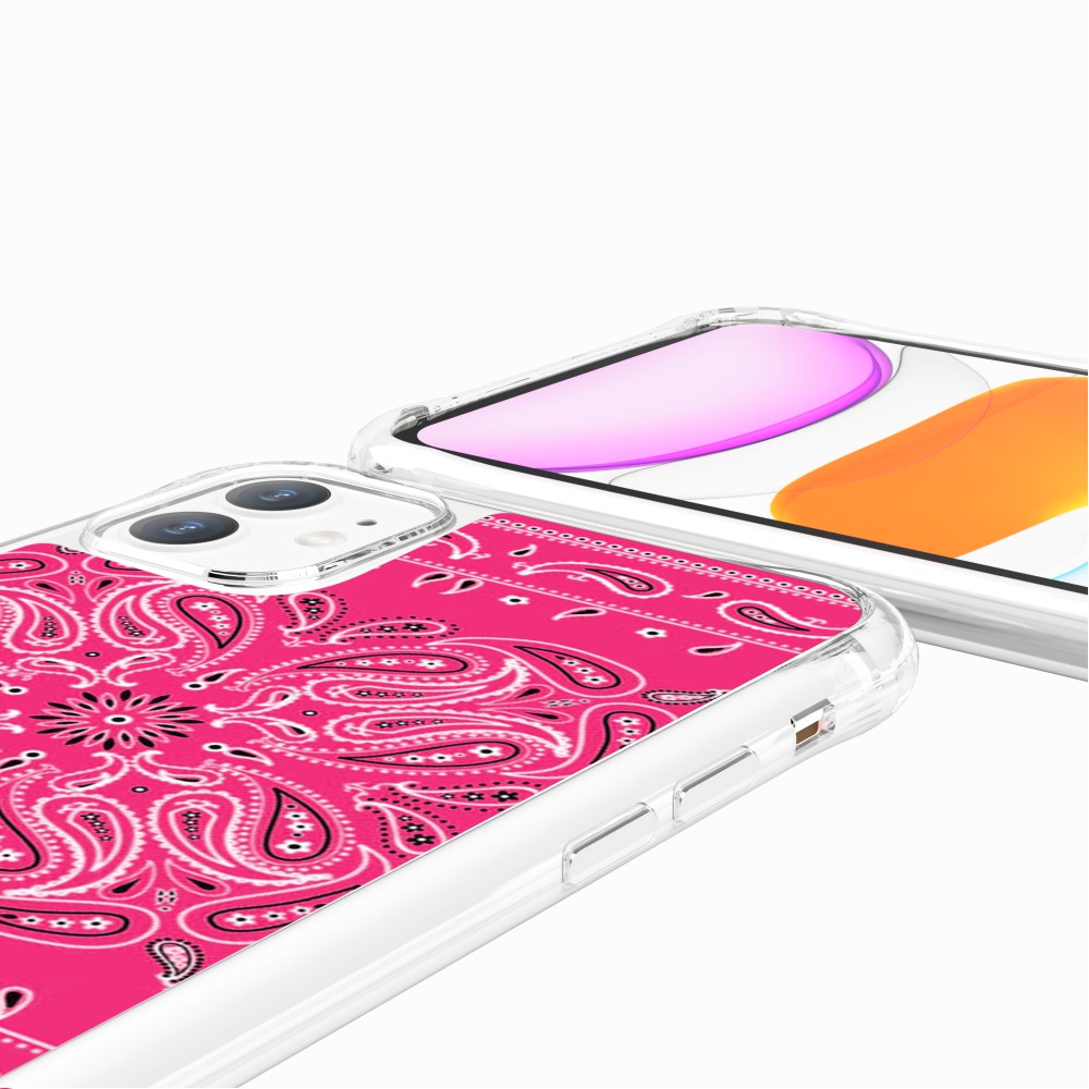 Coque Sans Anneaux Imprimee Bandana Rose Fluo