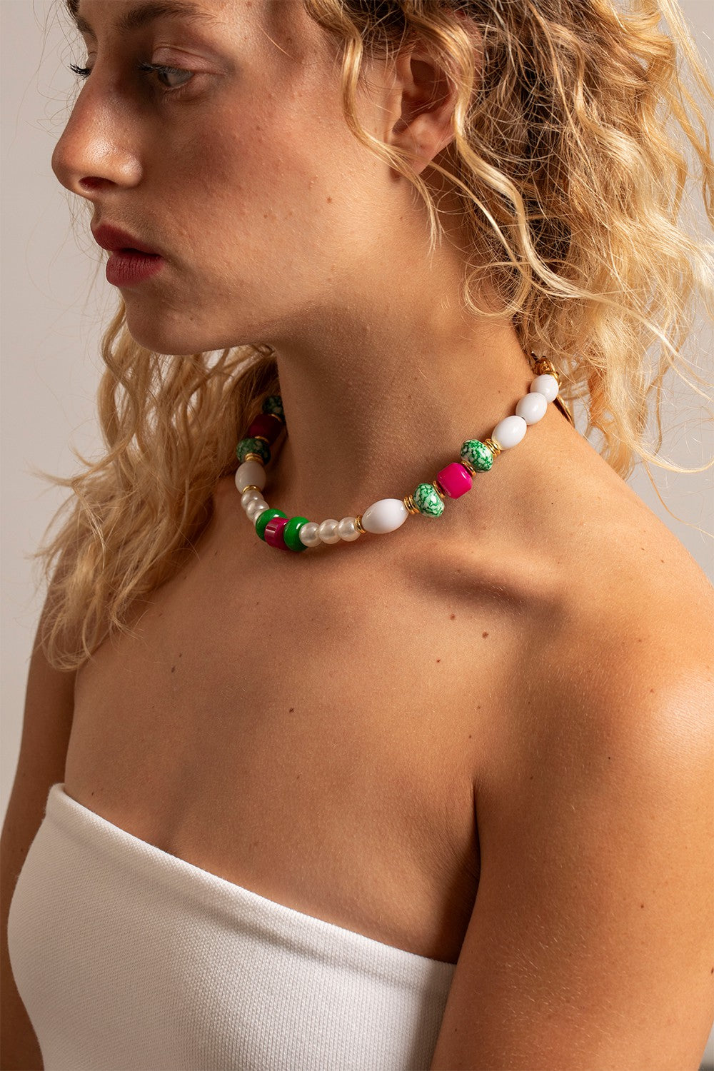 Jewelry Necklace Joana White 40 cm