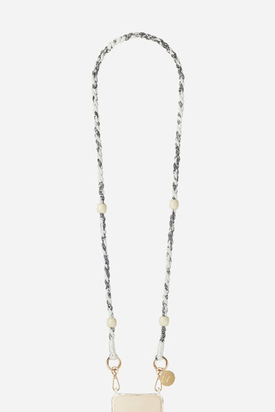 Della white and black braided cord