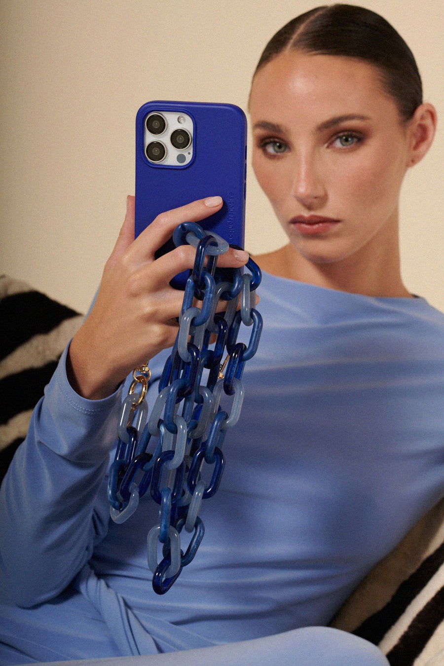 Chaine Longue Lexy Bleu 120 cm - 4