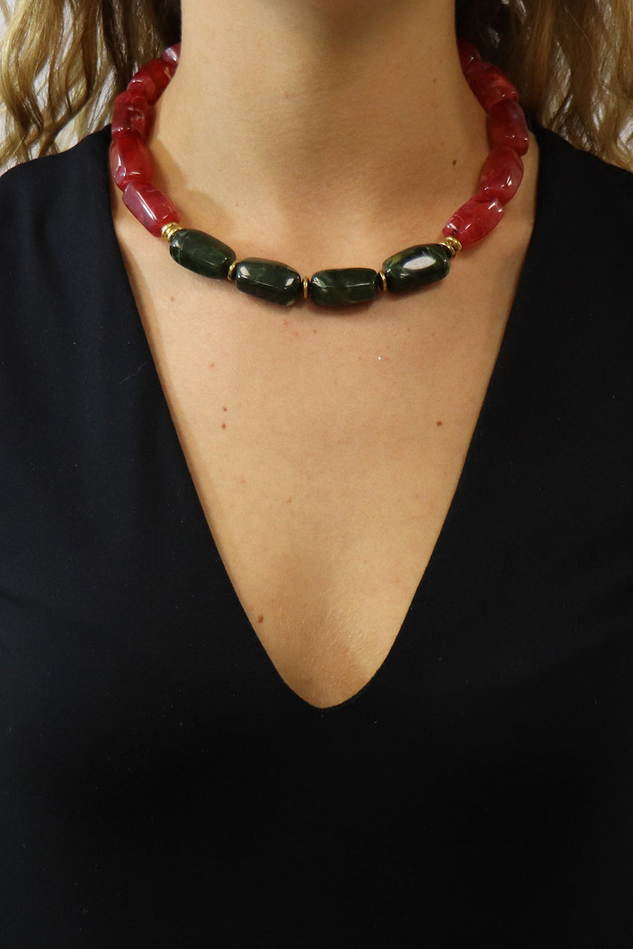 Chaine Courte Dara Bordeaux 40 cm - 2