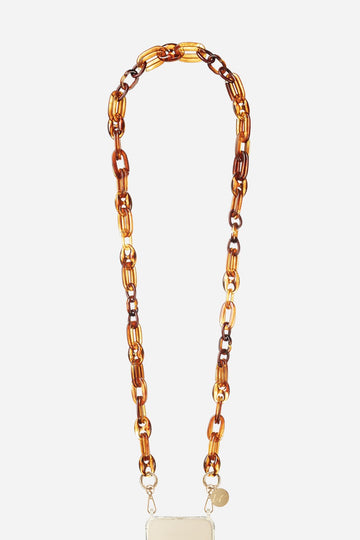 Chaine Longue Ambre Marron 120 cm