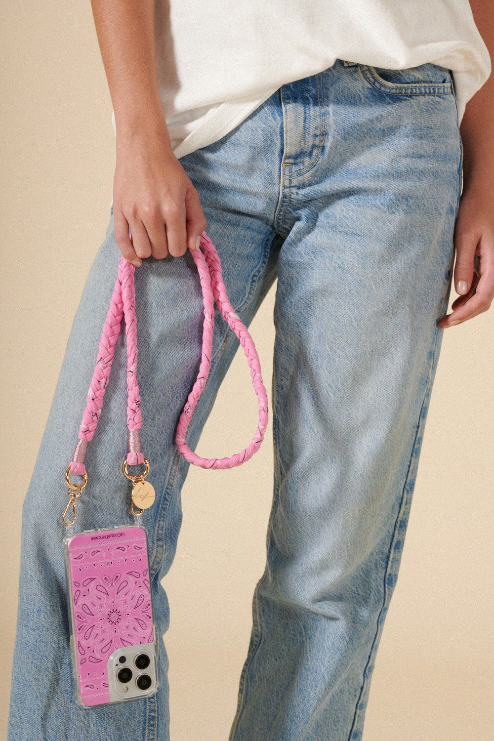 Light pink Della braided cord