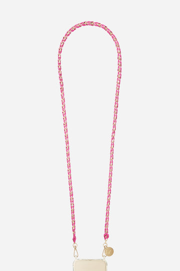Chaine Longue Lou fuchsia 120 cm