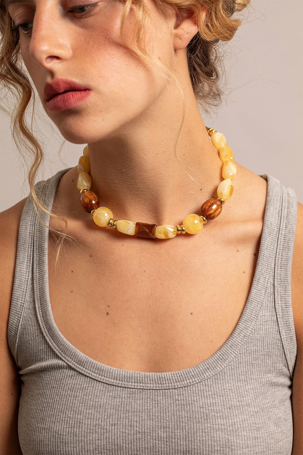 Chaine Courte Dolly Jaune 40 cm - 3