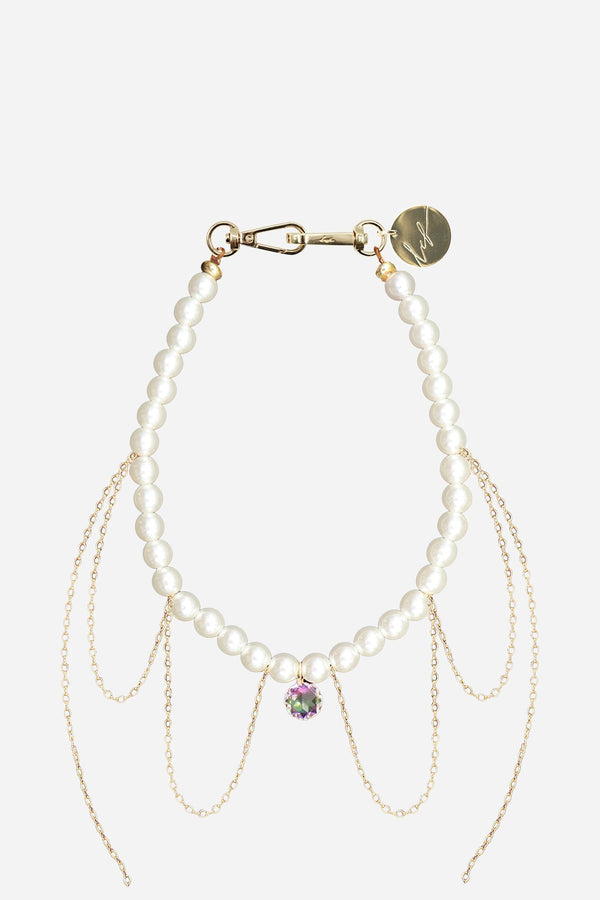 Chaine Courte Athena Blanc 40 cm