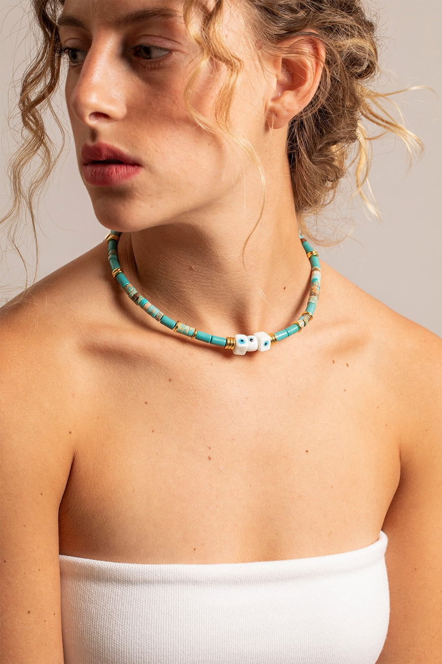 Chaine Courte Kyra Turquoise 40 cm - 2