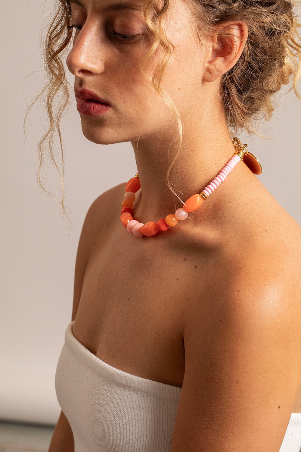 Chaine Courte Kiona Rose 40 cm