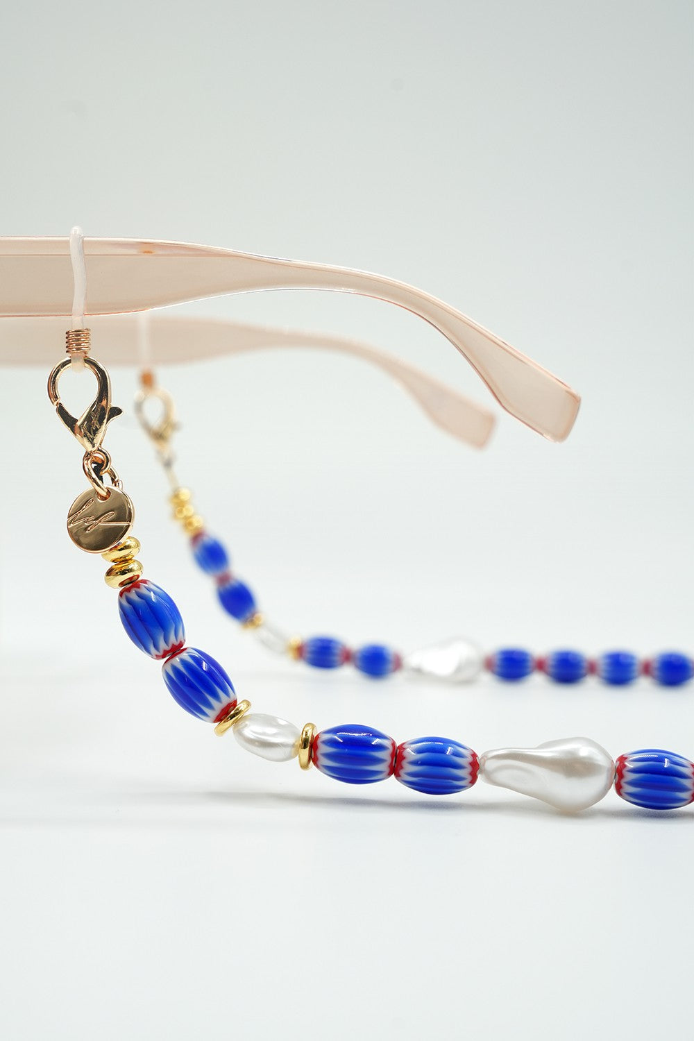 Jewelry Sola Glasses Chain White Blue 72 cm