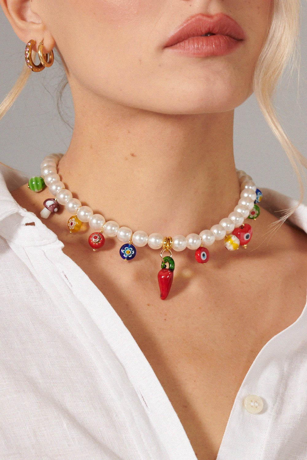 Chaine Courte Lev Blanc 40 cm