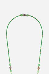 Chaine Longue Iris perles Vertes 120 cm - 2