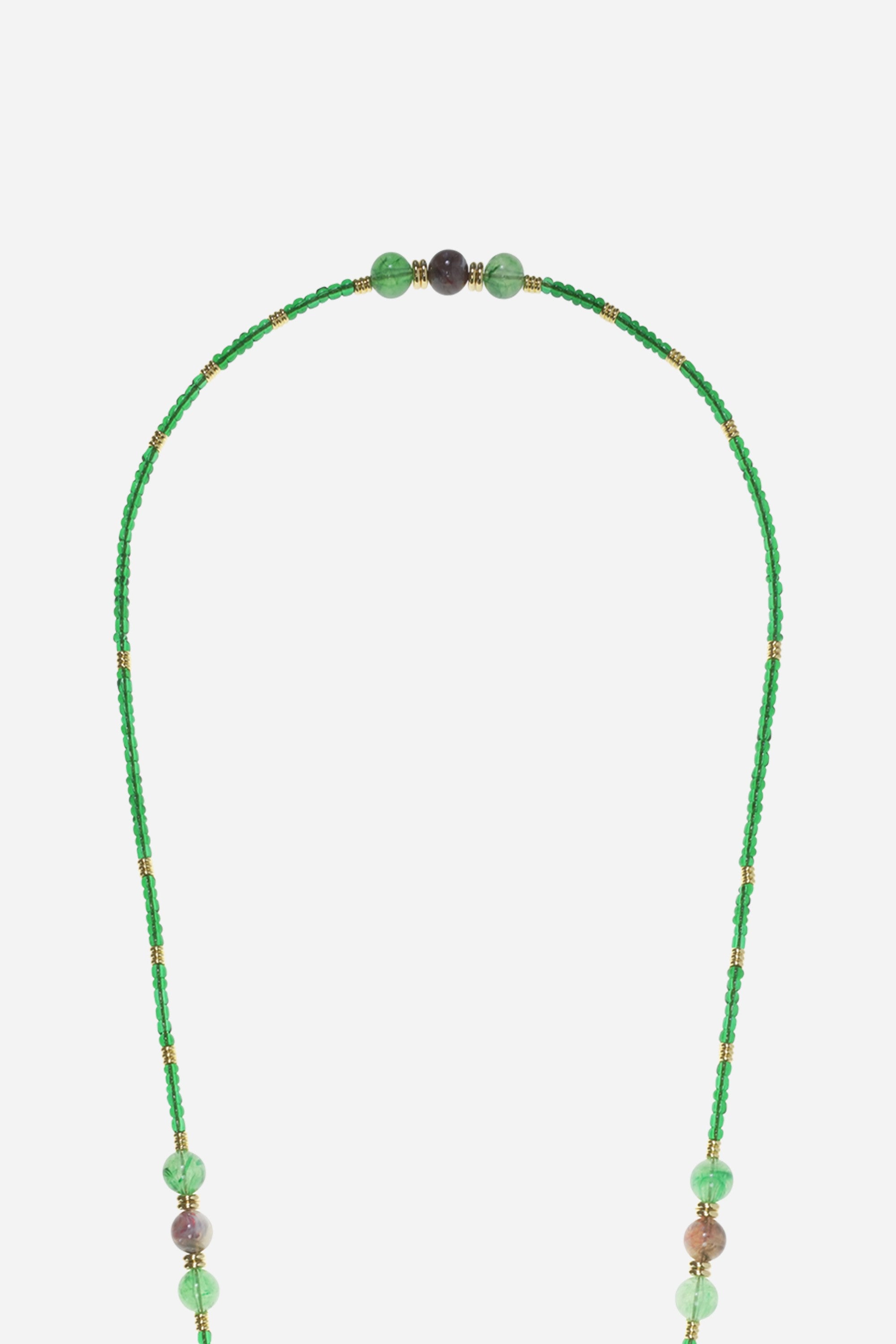 Long Chain Iris Green Pearls 120 cm
