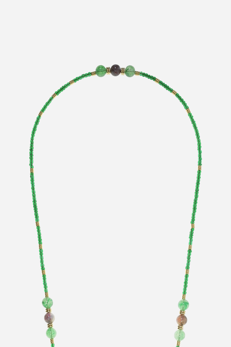 Chaine Longue Iris perles Vertes 120 cm - 2