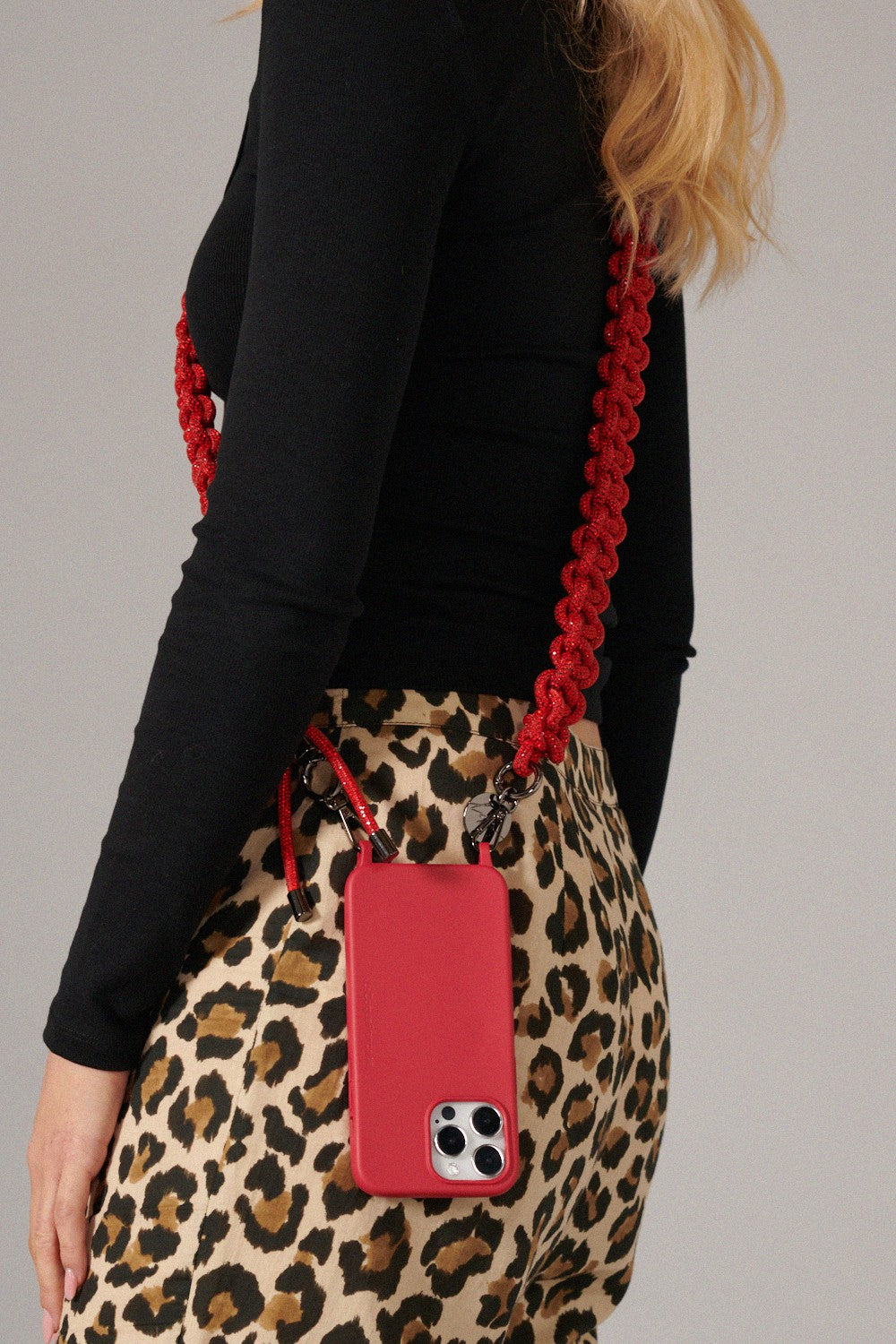 Chaine Longue Giulia Rouge 120 cm