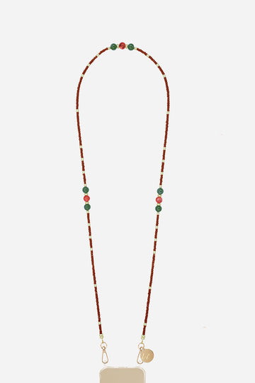 Chaine Longue Iris perles Marrons 120 cm