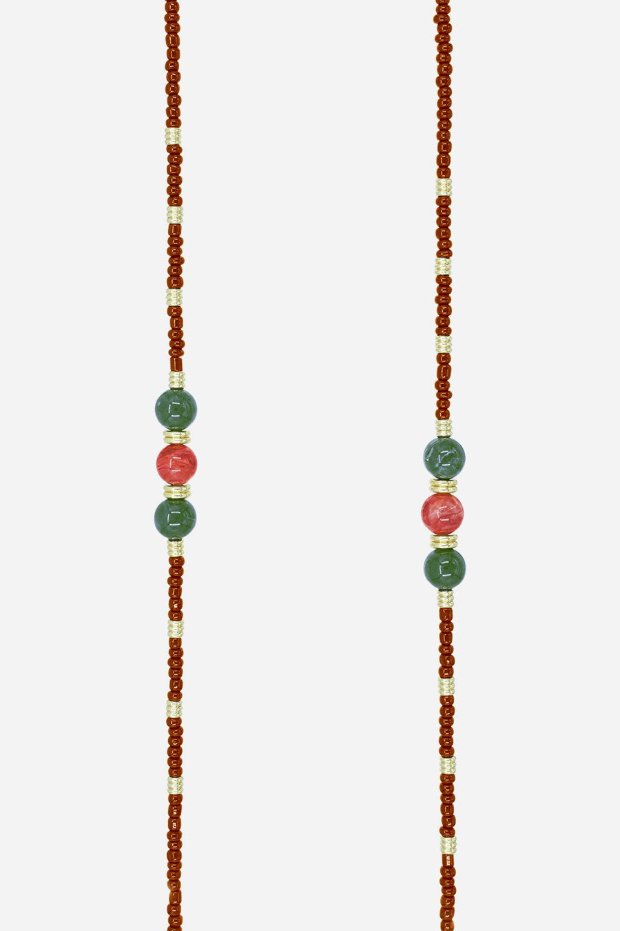 Chaine Longue Iris perles Marrons 120 cm - 2