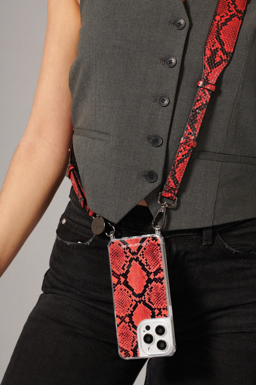 Chaine Longue Nora Rouge 120 cm