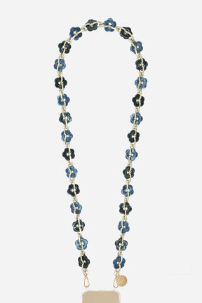 Long Cassy Blue Flowers Chain 120 cm