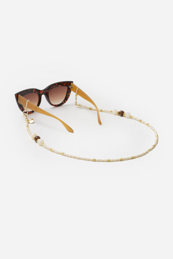 Bijoux Chaine De Lunettes Iris Beige 72 cm