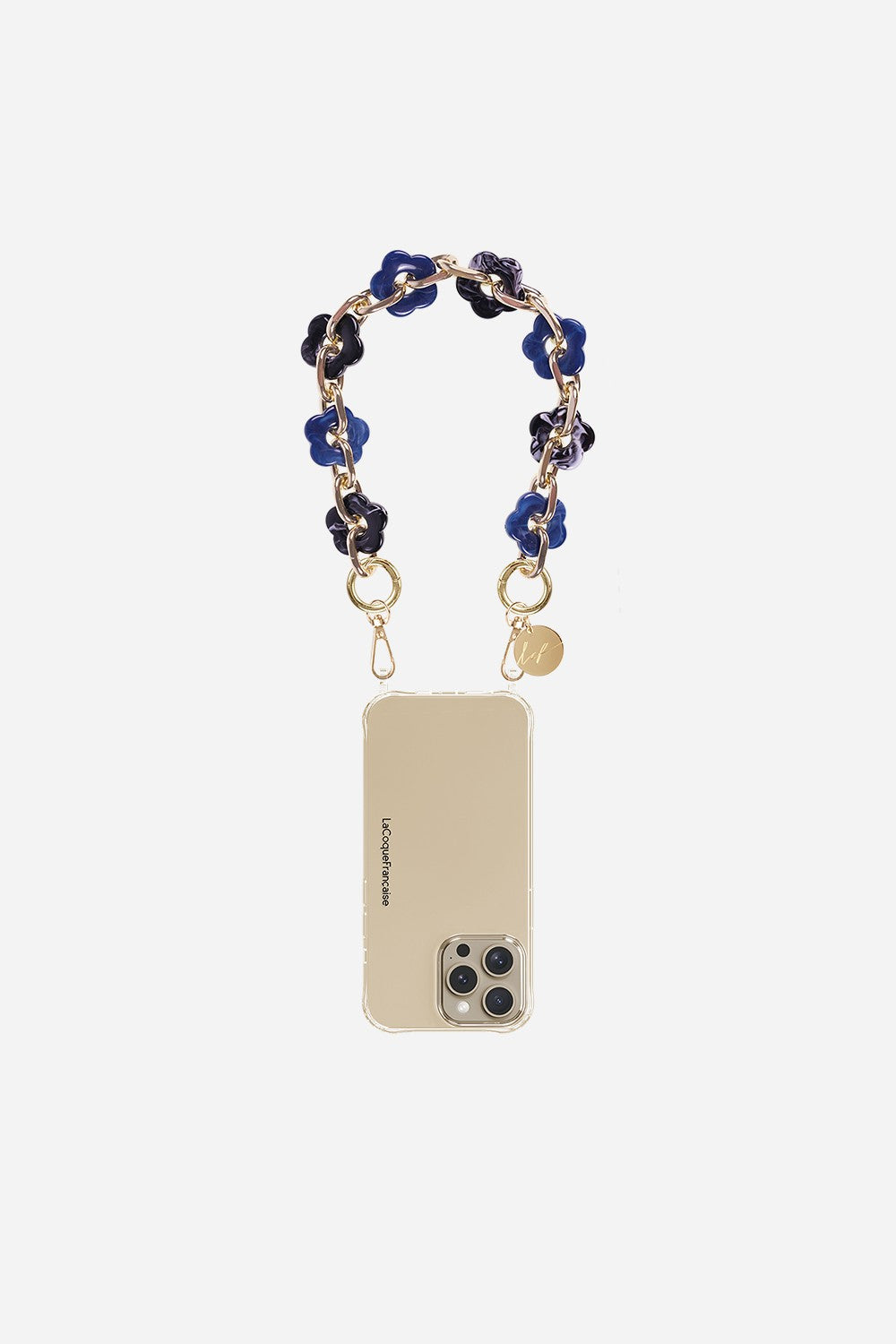 Cassy Blue Flowers Long Phone Chain 120 cm