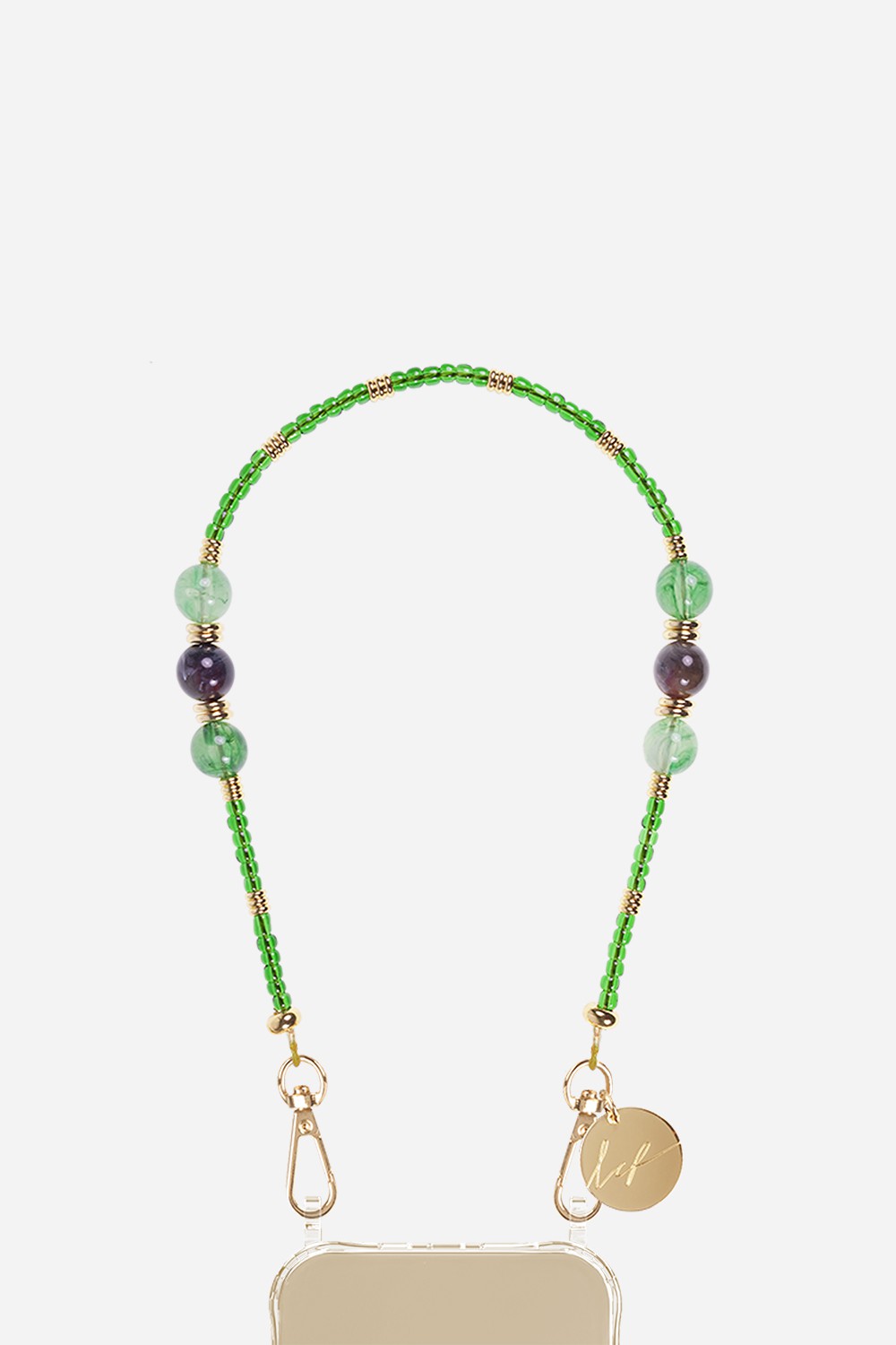 Chaine Courte Iris Vert 40 cm