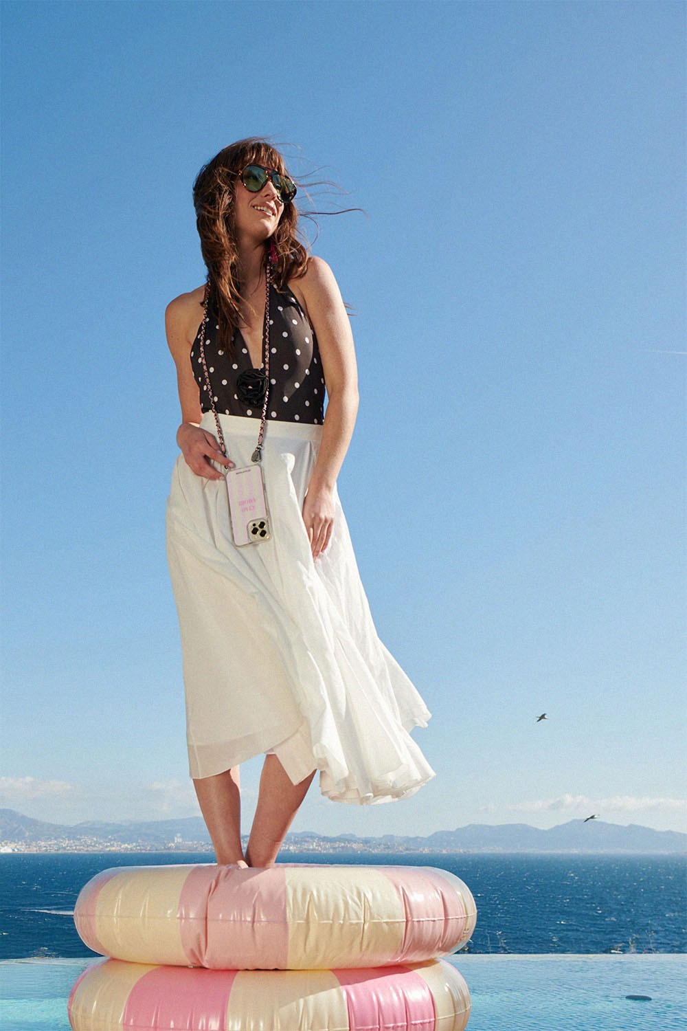 Chaine Longue Cali Rose 120 cm