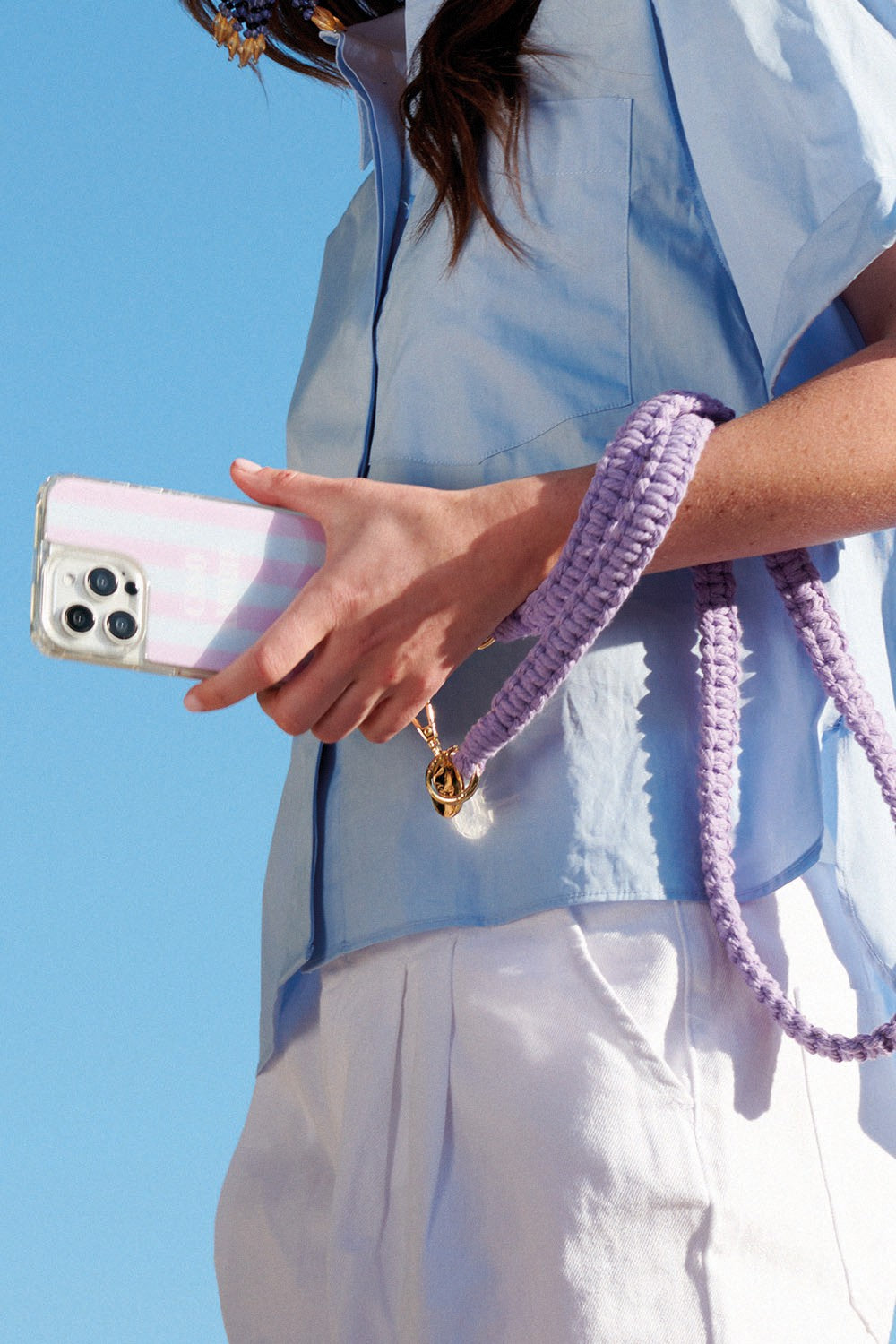 Chaine Longue Mae Violet 120 cm