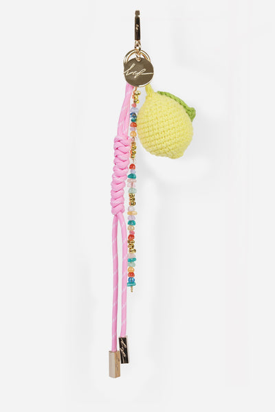 BOBBY LEMON PINK BAG CHARM