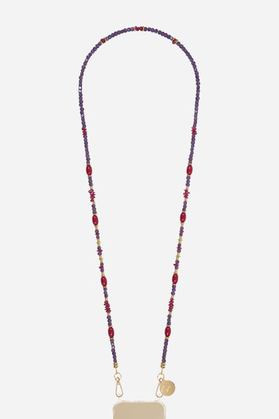 Chaine Longue Moira Violet 120 cm