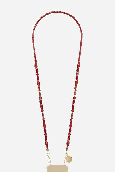 Chaine Longue Francesca Rouge 120 cm