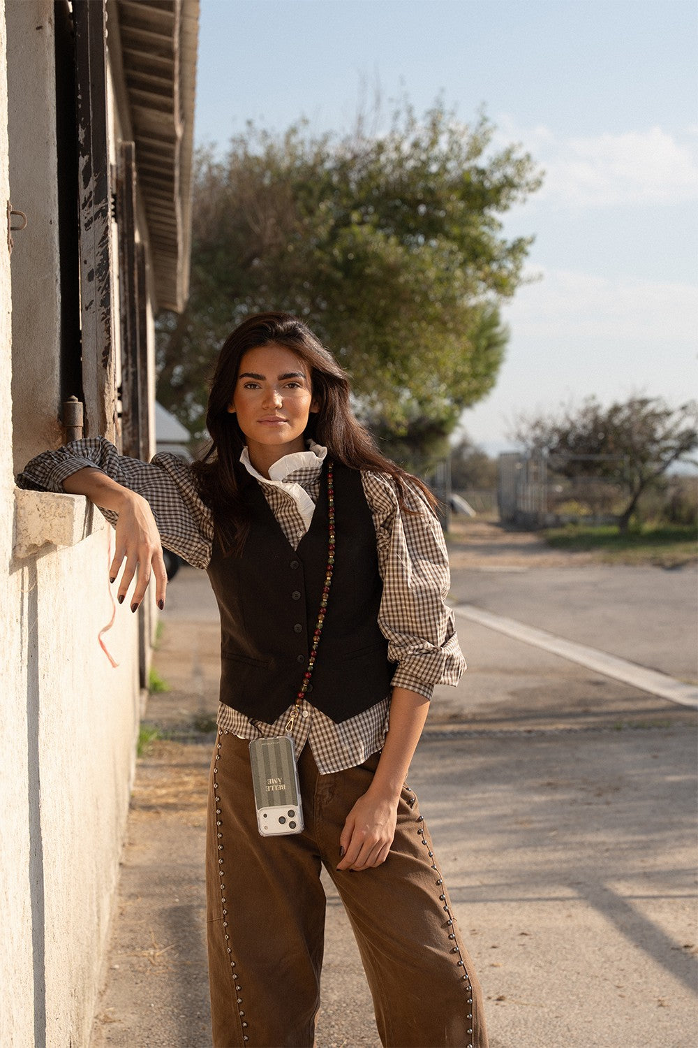 Chaine Longue Harper Kaki 120 cm