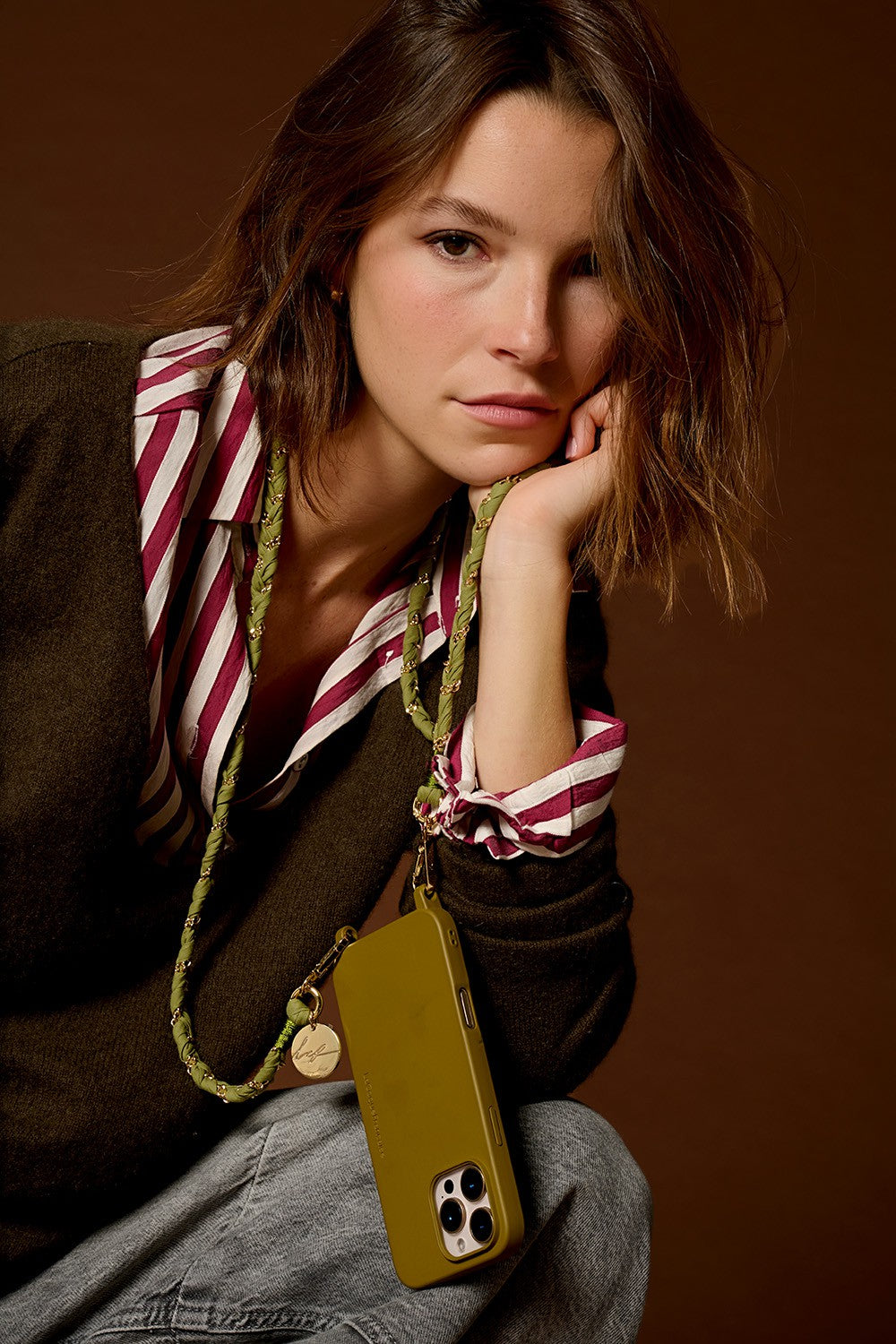 Chaine Longue Doha Kaki 120 cm