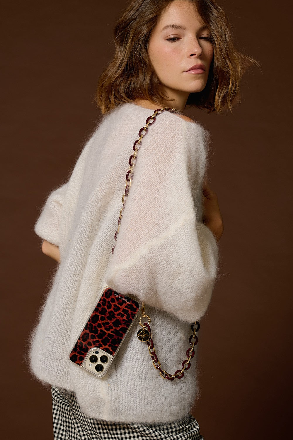 Chaine Longue Cassy Bordeaux 120 cm