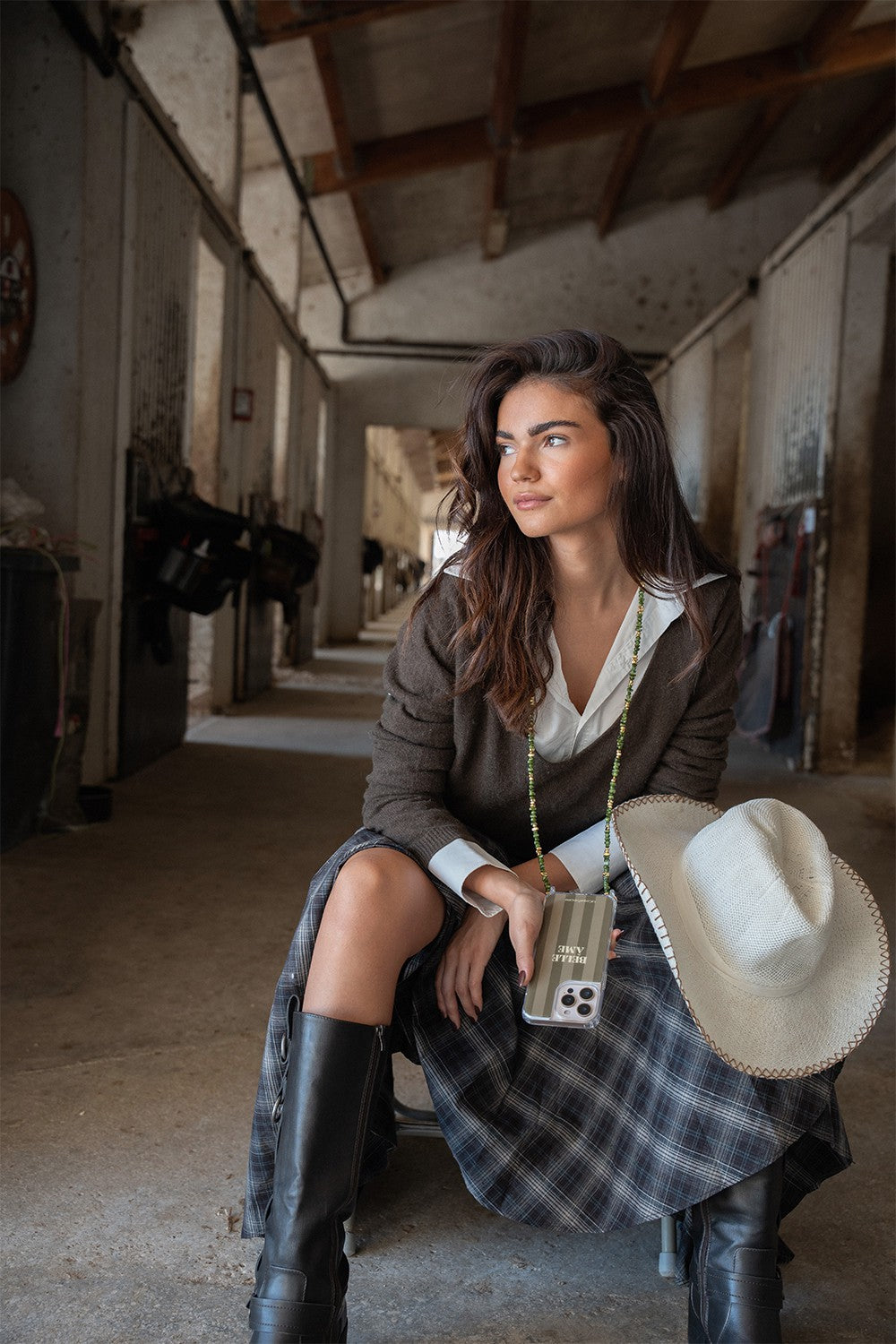 Chaine Longue Liviya Kaki 120 cm