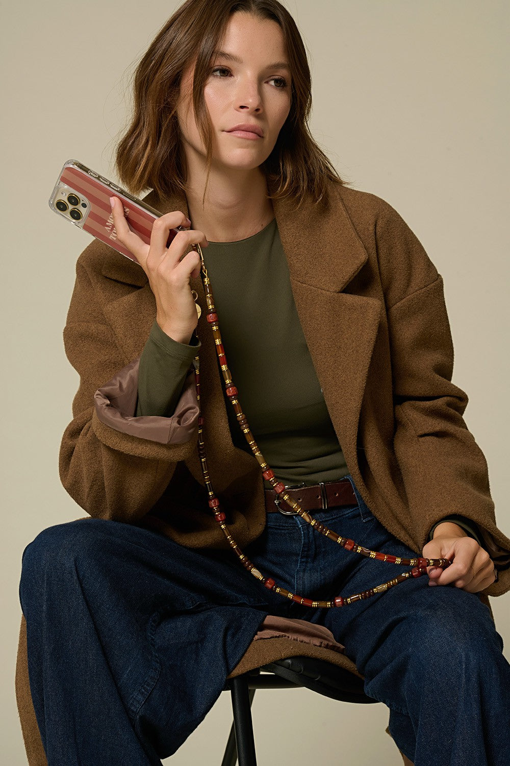 Chaine Longue Jill Terracotta 120 cm