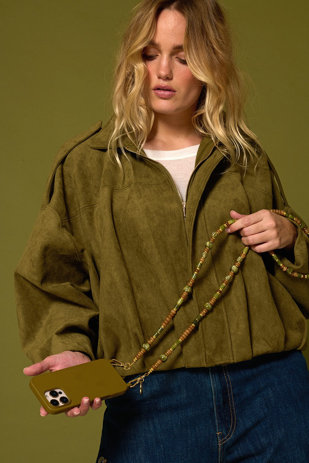 Chaine Longue Victoria Marron 120 cm